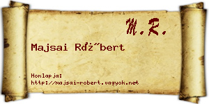 Majsai Róbert névjegykártya